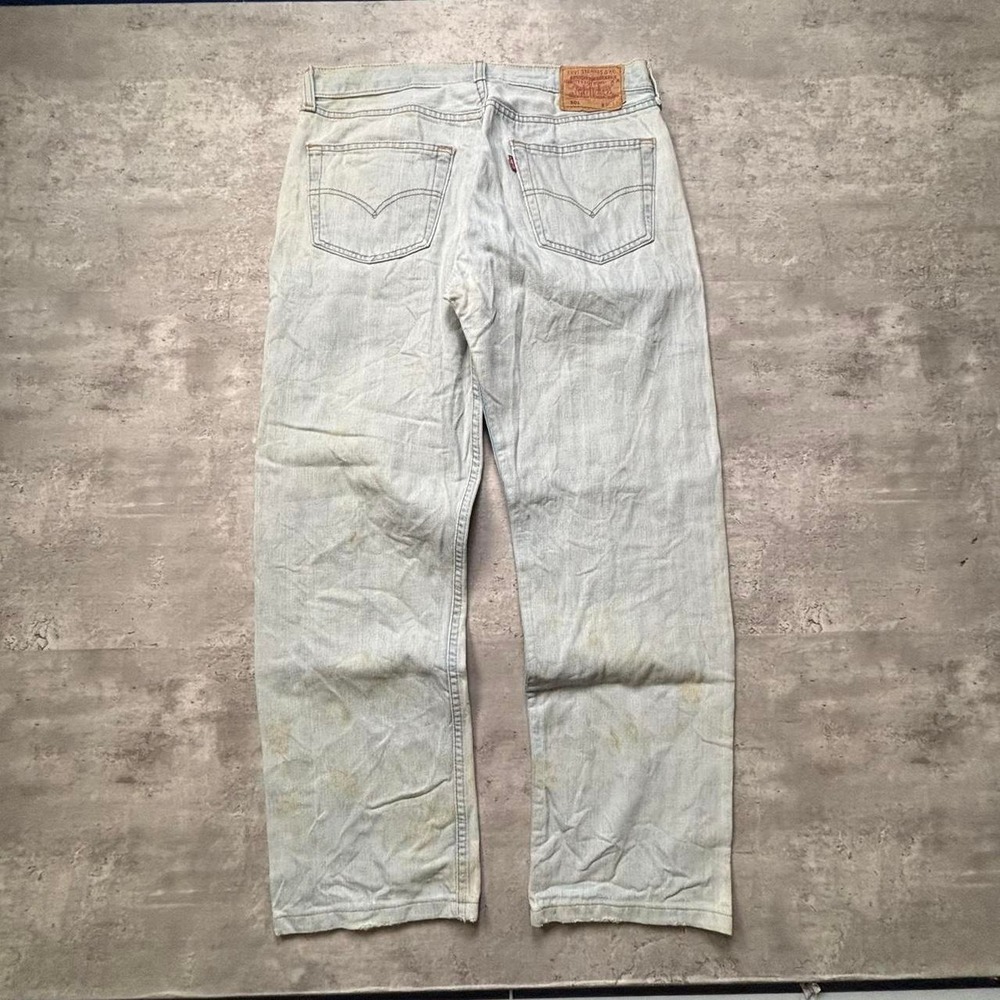 Levi's 501XX Jeans 32x27 Light Wash Distressed Vintage 90s Button Fly USA